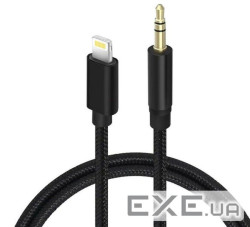 Кабель AUX Lightning - TRS Audio 3.5мм Male/Male 1м Black (S0989)