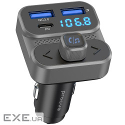 Автомобільне ЗУ Proove FM Launcher Luxor SE 36W (PD+QC3.0) Type-C+USB gray (FMLX20120003)