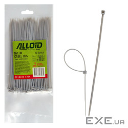 Стяжка Alloid 2.5х150мм, пластик, 100шт./уп., сірий (PC-25150G)