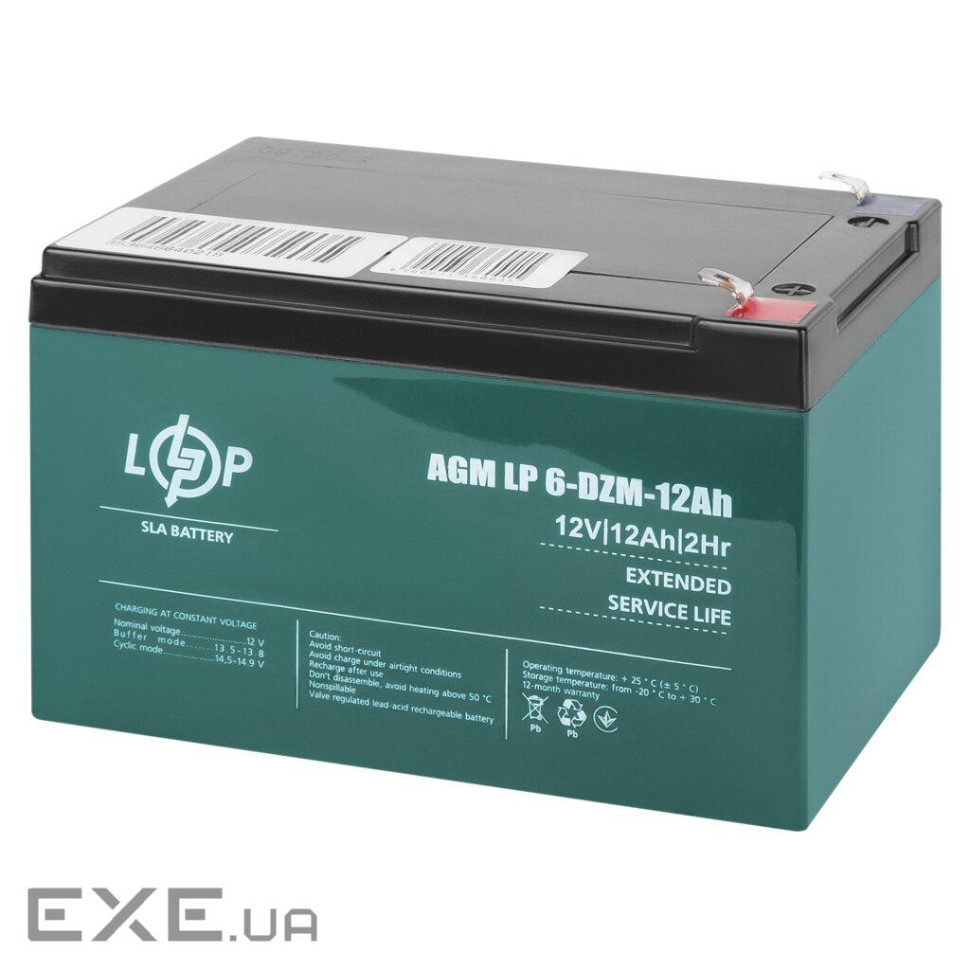 Батарея до ДБЖ LogicPower 12В 12 Ач (6-DZM-12) (3536) (LP3536)