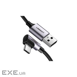 Дата кабель USB 2.0 AM to USB-C 3.0m 3A US284 90 corner black Ugreen (70255) (UGR-70255)