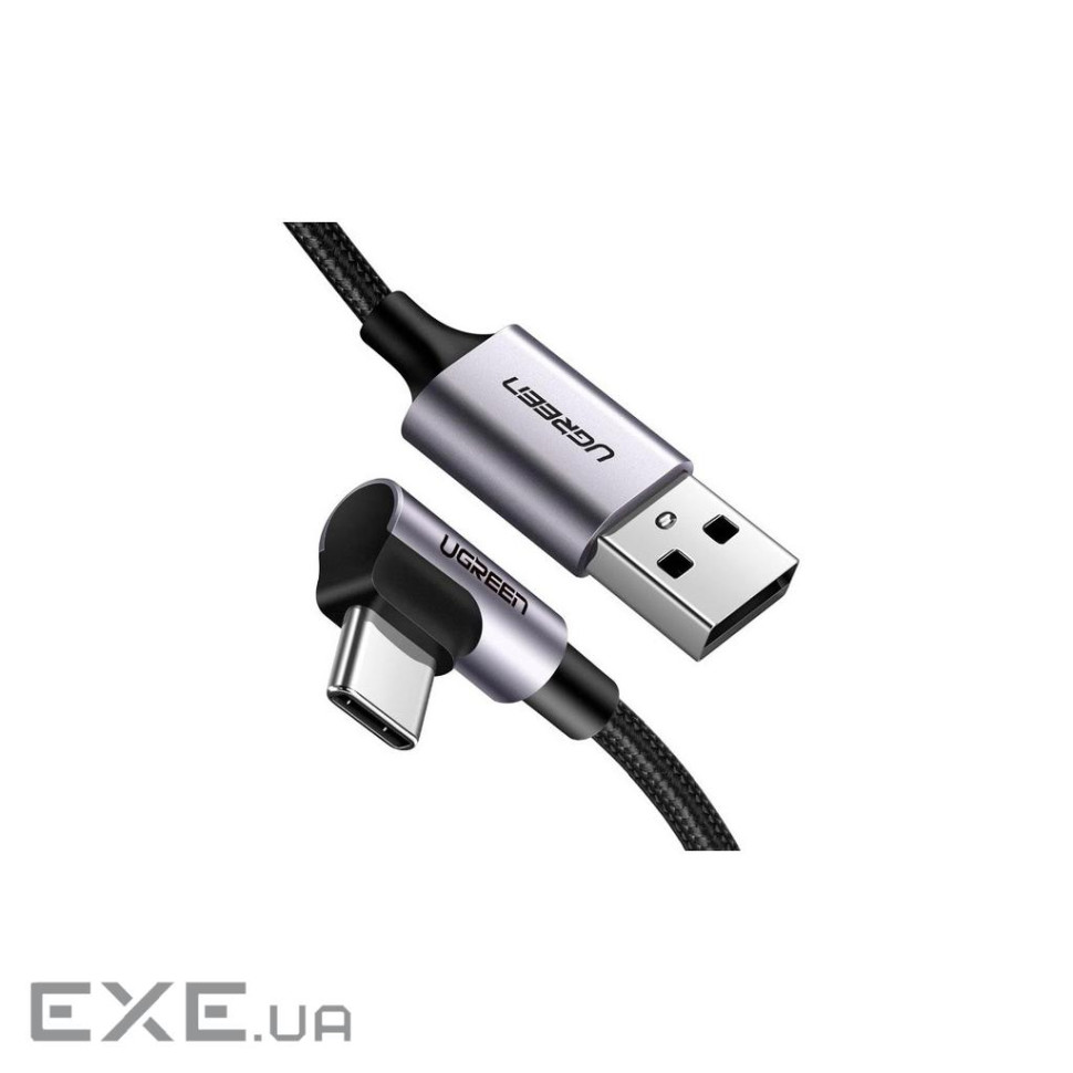 Дата кабель USB 2.0 AM to USB-C 3.0m 3A US284 90 corner black Ugreen (70255) (UGR-70255)