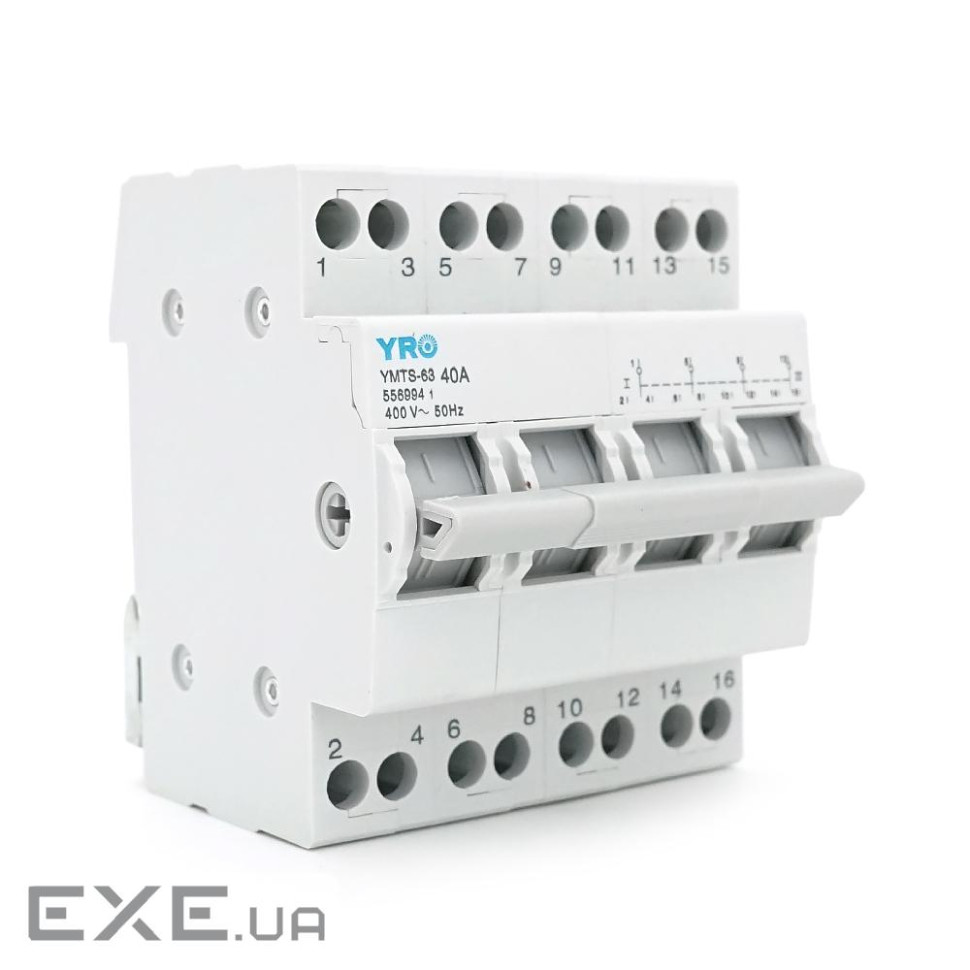 Модульний перекидний автомат трипозиційний (перекидний автомат) YRO YMTS-63, 4P 40A (YMTS-63 4P 40A)
