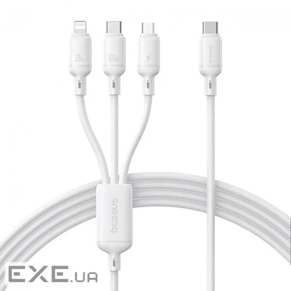 Кабель Baseus Silky One-for-Three Fast Charging Type-C to Micro USB+Lightning+Type (P10377706213-00)