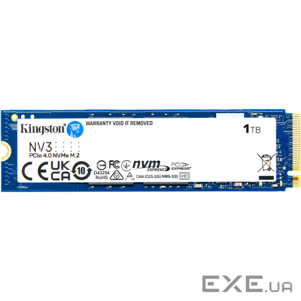 SSD 1Tb NVMe PCIe Gen4x4 M.2 kingston NV3 OEM <SNV3S/1000GBK>