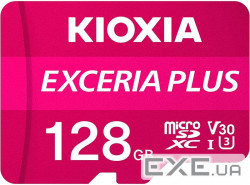 Карта пам'яті KIOXIA Exceria plus microSDXC 128Gb Class 10 U3 V30 + ad (LMPL1M128GG2)