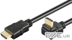 Кабель монітора-сигнальний HDMI M/M 1.0m,HS+HEC+ARC 90ёвниз 4K@60Hz v2.0,чорний (75.06.1272-1) (75.06.1272-1)