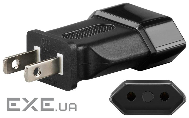 Перехідник живлення IEC(EuroPlug)-(USA) F/M,адаптер,чорний (84.00.7115-1) (84.00.7115-1)