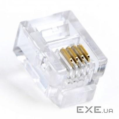 Конектор CABLEXPERT RJ-11 UTP Cat.5e 100шт / уп (MP-6P4C/100)