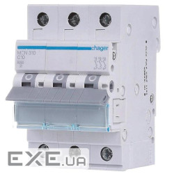 Автоматичний вимикач 3P 6kA C-10A 3M Hager MCN310