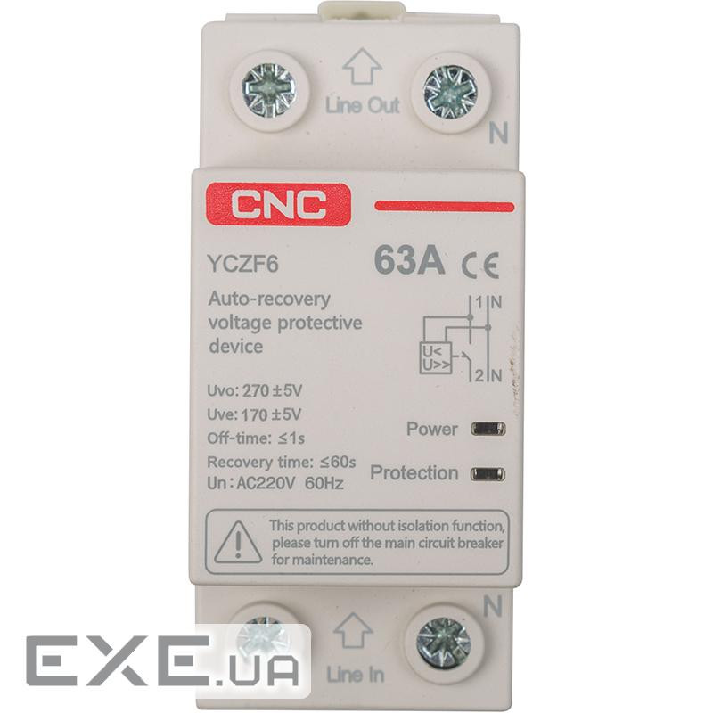 Автоматичний запобіжник CNC YCZF6 1P+N 63A (EL240302)