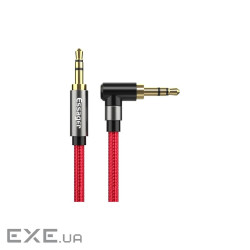 Кабель мультимедійний 3.5mm M to 3.5mm M 1.5m 90 corner red Essager (EYP35-WTA09)