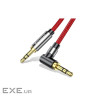 Кабель мультимедійний 3.5mm M to 3.5mm M 1.5m 90 corner red Essager (EYP35-WTA09)