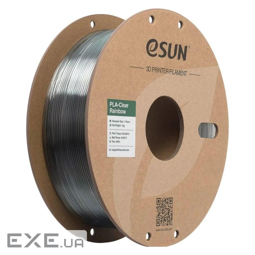 Пластик для 3D-принтера eSUN PLA Clear Rainbow 1,75mm 1kg PURPLE BLUE GREY (PLA-CLRB175RB-ZUH1P1)
