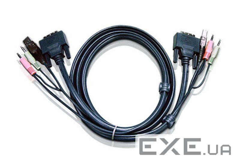5.0 м. Кабель / шнур, Монітор (DVI-D Dual Link) + USB (Клавіатура + Миша) +2 звукових Роз'єм (2L-7D05UD)