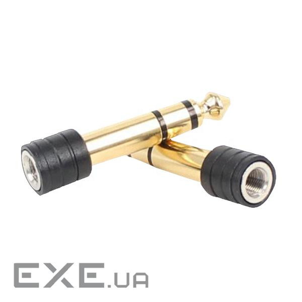 Перехідник аудіо Jack 3.5mm 3pin-6.3mm F/M,адаптер Stereo Gold Metal Screw,золотистий (62.09.8236-1) (62.09.8236-1)