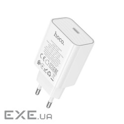 СЗУ HOCO C143A110-240V, PD20W, USB-C, White, Box (C143ACW)