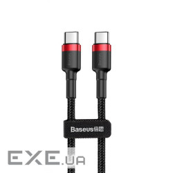 Дата кабель USB-C to USB-C 1.0m USB 3.1 3A red Baseus (CATKLF-G91)