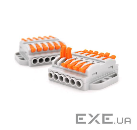 Клемна колодка з натискними затискачами 6-провідна WAGO K223-6P для розподільних короб (K223-6P / 5)