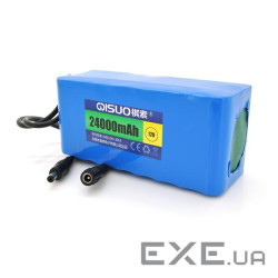 Акумуляторна батарея літієва QiSuo 12V 24A з елементами Li-ion 18650, DC5.5x2.1, (153x57x6 (QS-1224) Li-ion 18650, DC5.5