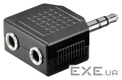 Перехідник аудіо Jack 3.5mm 3pin 1x2 M/F (Splitter),адаптер Y-form Stereo-Stereo AUX,чо (62.09.8438) (62.09.8438)
