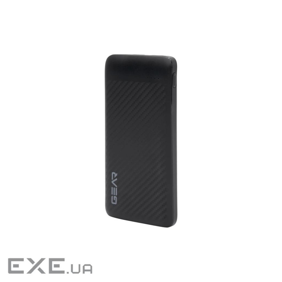 Батарея універсальна GEAR 10000mAh, 10W, USB-TypeC, 2*USB-A, Micro-USB, black (SL10)