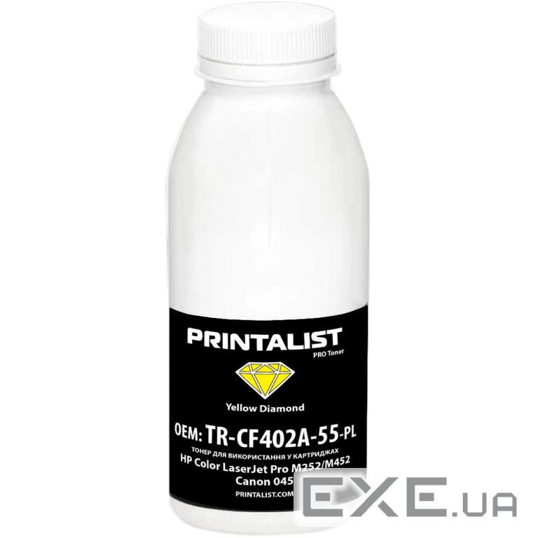 Тонер HP CLJ Pro M252/M452, Canon 045, 50г Yellow Printalist (TR-CF402A-55-PL)