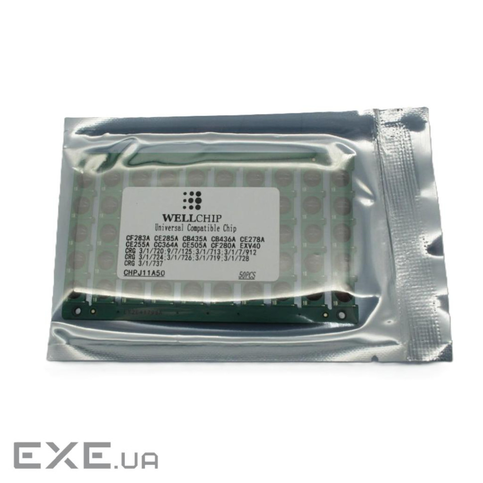 Чип для картриджа Canon 712/737S, HP CF283A/CE255A/280A black 50шт/плата Wellchip (CHPJ11A-50)