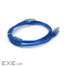 Кабель USB 2.0 RITAR AM / BM, 1.5m, 1 ферит, прозорий синій Q250 (7377)