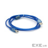Кабель USB 2.0 RITAR AM / BM, 1.5m, 1 ферит, прозорий синій Q250 (7377)