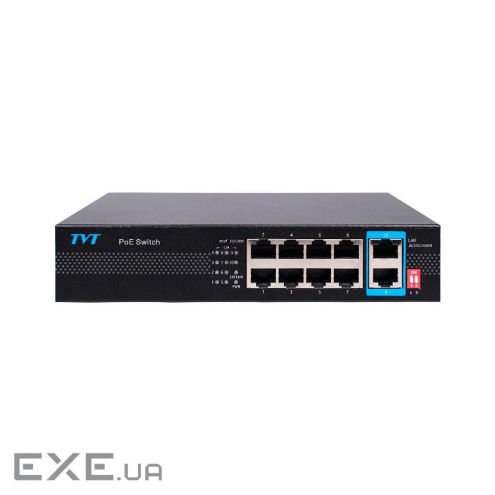 Комутатор мережевий TVT DIGITAL TD-B2208S1-PGU