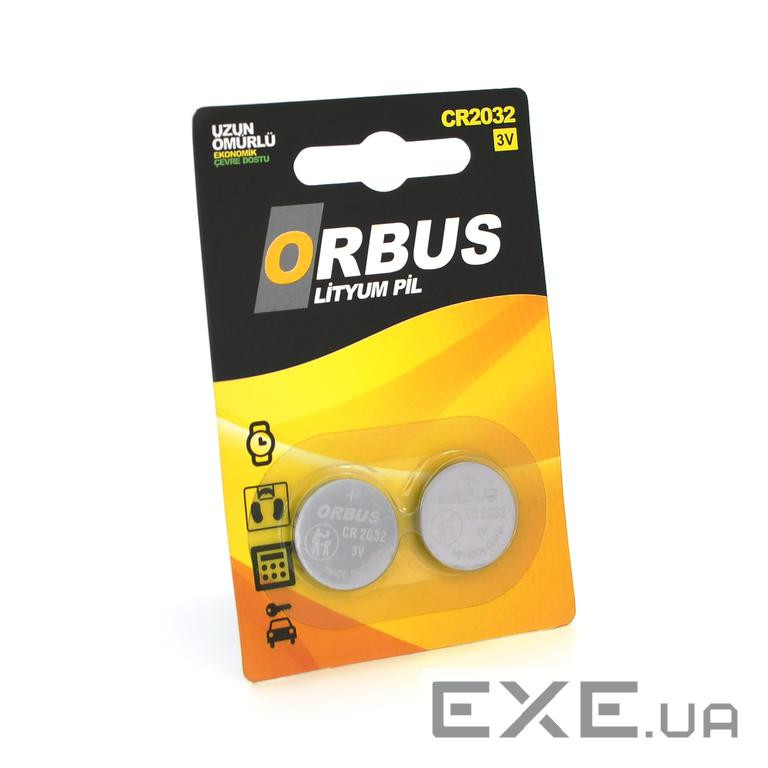 Батарейка літієва Orbus CR2032, 2 шт у блістері, ціна за блістер (ORB / CR2032-2)