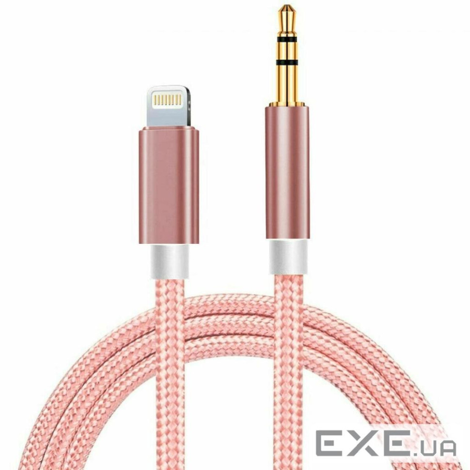 Кабель AUX Lightning - TRS Audio 3.5мм Male/Male 1м Pink (S0992)