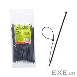 Стяжка Alloid 2.5х150мм, пластик, 100шт./уп., чорний (PC-25150B)