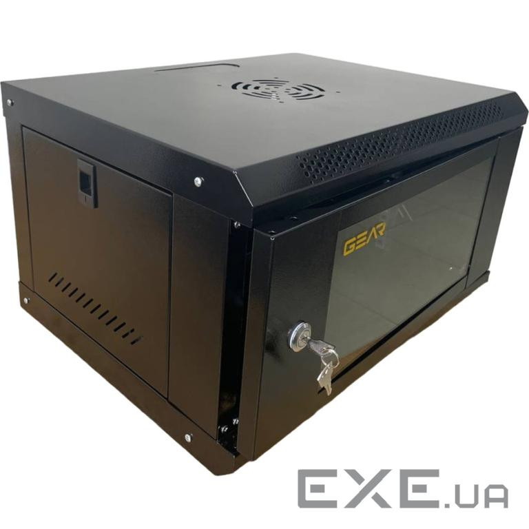 Шафа настінна GEAR 4U 19" 530x400x240 мм, black (GWMSN-4U)