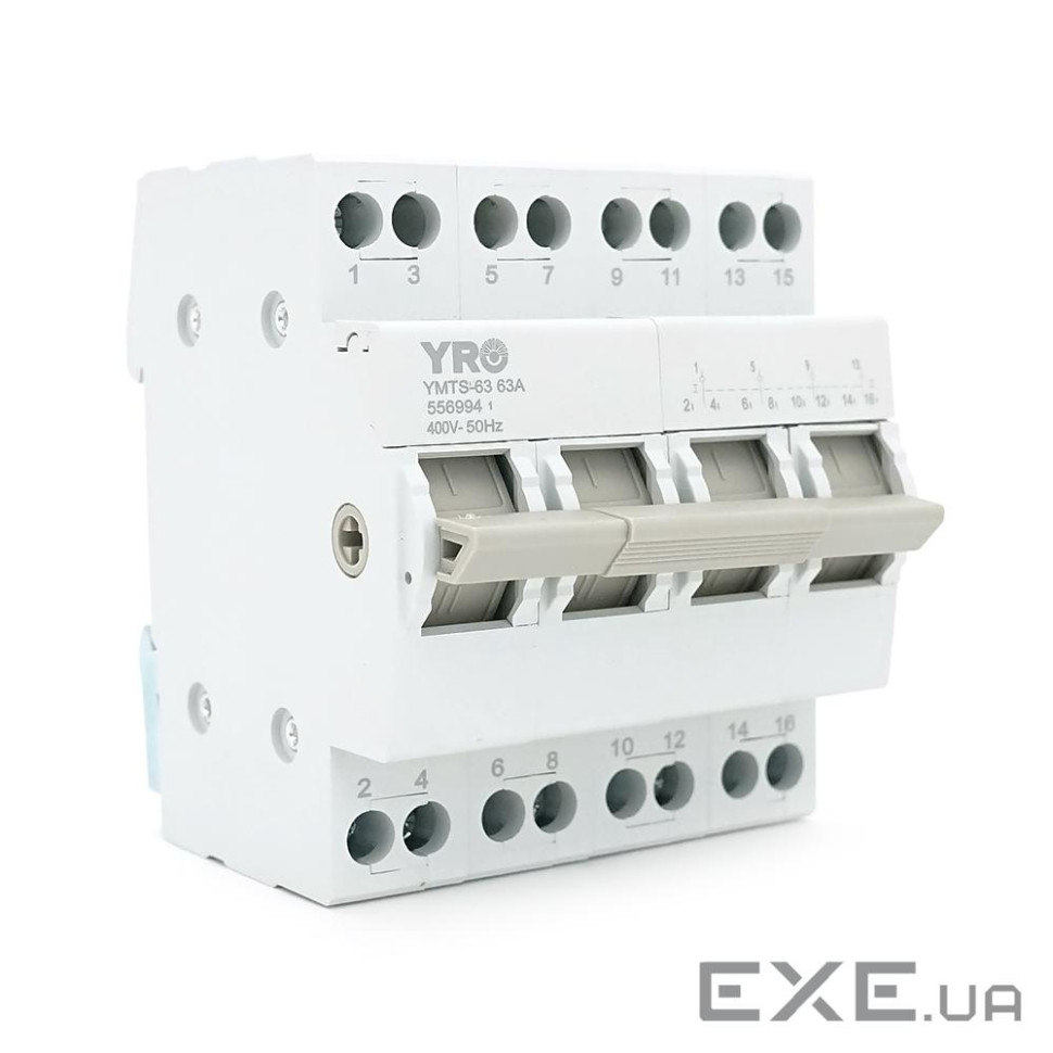 Модульний перекидний автомат трипозиційний (перекидний автомат) YRO YMTS-63, 4P 63A (YMTS-63 4P 63A)