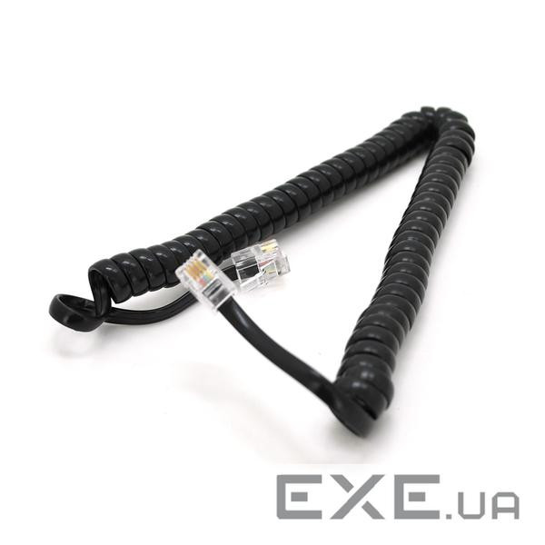 Патч-корд телефонний, RJ11, Black, 2 м (PC-2.0B)