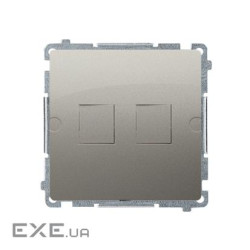 Адаптер Basic для 2xRJ45 Keystone, металевий супорт, сатин (BMPT/29)