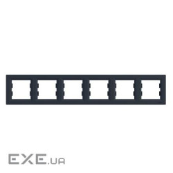 Рамка 6 постів антрацит горизонтальна Schneider Electric EPH5800671 Asfora