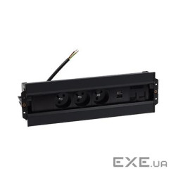 Врізн роз блок S486: 1x220В, зар прист 1хUSB-CC, 1xUSB-A, 1хHDMI, чорний (48630F10B0F0100-44)