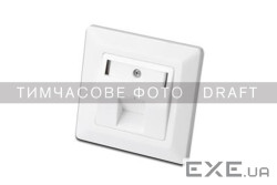 Настінна розетка 2E CАТ 6 FTP, 1xRJ45, 8P8C, для прихованої проводки (2E-FASEPAN-1GROUND) (2E-FASEPAN-1GROUND)