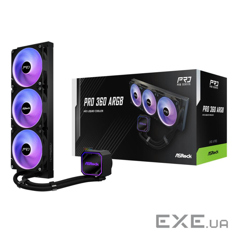 Система водяного охолодження CPU sAM5, AM4, 1851, 1700, Copper WB, PWM Fan 0-2100RPM, (PRO 360 ARGB)