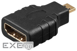 Перехідник моніторний HDMI-> micro F / M, літій Gold, HQ, чорний (62.08.4205-20)