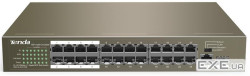 Комутатор TENDA TEF1126P-24-250W (24xFE PoE, 1xGE, 1xSFP, 225Вт max)
