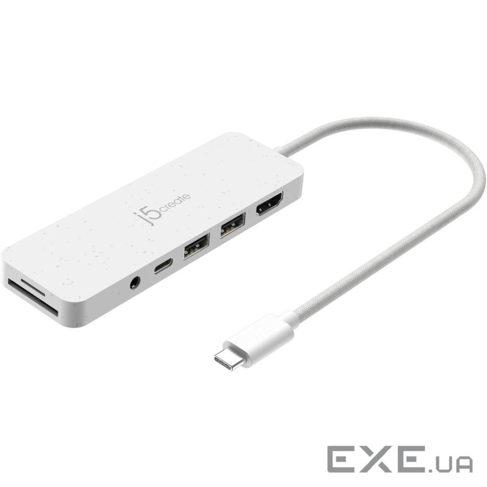 Багатопортовий мультиадаптер J5create JCD373EW-N, USB Type-C 6-в-1