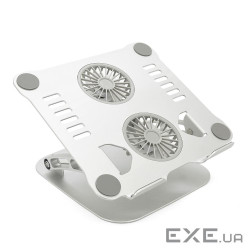 Підставка під ноутбук / планшет V4.0 складана, до 15&apos,, алюміній, колір срібло, 2 вент (YT-V4.0)