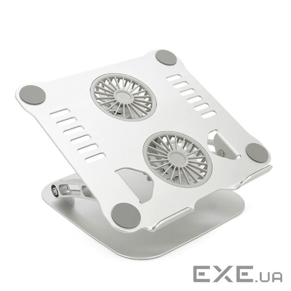 Підставка під ноутбук / планшет V4.0 складана, до 15&apos,, алюміній, колір срібло, 2 вент (YT-V4.0)