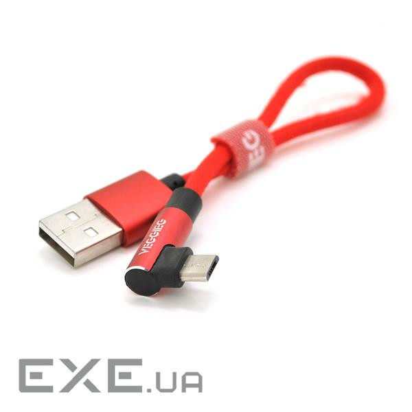 Кабель VEGGIEG UA-20R, Micro-USB, 2.4A, Black, Red, довжина 0,2 м , BOX (YT-UA-20R)