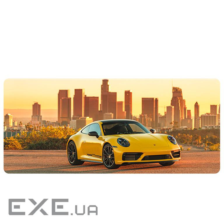 Коврик 300*800 тканинний Porsche 911 з боковою прошивкою, товщина 3 мм, Yellow, Пакет (C10383)