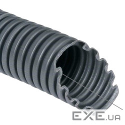 Труба гофрована електромонтажна з протяжкою темно-сіра Kopos 750N/5см 20мм ПВХ Бухта 50 м